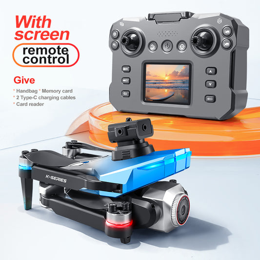 RC Drone with Screen Remote Control, HD Dual Camera, Brushless Motor, 2 Batteries, Altitude Hold & Hovering, Speed Adjustment, One-Key Takeoff, 3D Flips, APP Control, LED Lights, Adult & Beginner-Friendly FPV Quadcopter.