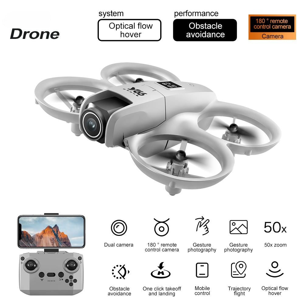 Small Drone with Dual Cameras, Propeller Guard, Altitude Hold, One-Key Takeoff, 3D Flips, 2 Batteries, Intelligent Obstacle Avoidance, Remote Control Helicopter Airplane, Hovering, APP Control, LED Lights, for Beginners FPV Palm Takeoff Mini Quadcopter