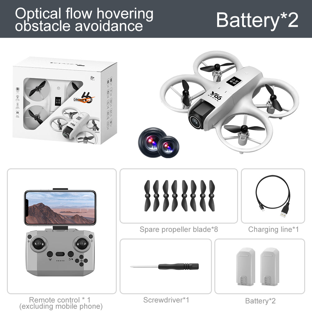 Small Drone with Dual Cameras, Propeller Guard, Altitude Hold, One-Key Takeoff, 3D Flips, 2 Batteries, Intelligent Obstacle Avoidance, Remote Control Helicopter Airplane, Hovering, APP Control, LED Lights, for Beginners FPV Palm Takeoff Mini Quadcopter