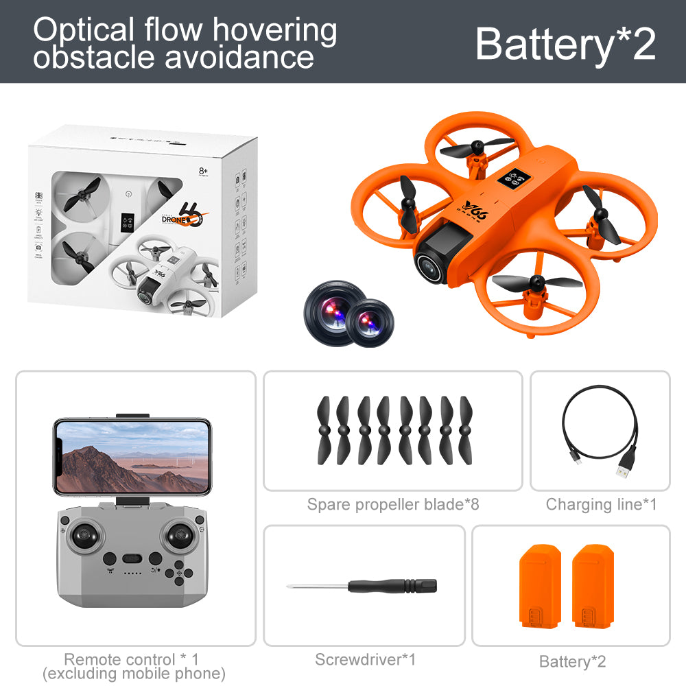 Small Drone with Dual Cameras, Propeller Guard, Altitude Hold, One-Key Takeoff, 3D Flips, 2 Batteries, Intelligent Obstacle Avoidance, Remote Control Helicopter Airplane, Hovering, APP Control, LED Lights, for Beginners FPV Palm Takeoff Mini Quadcopter